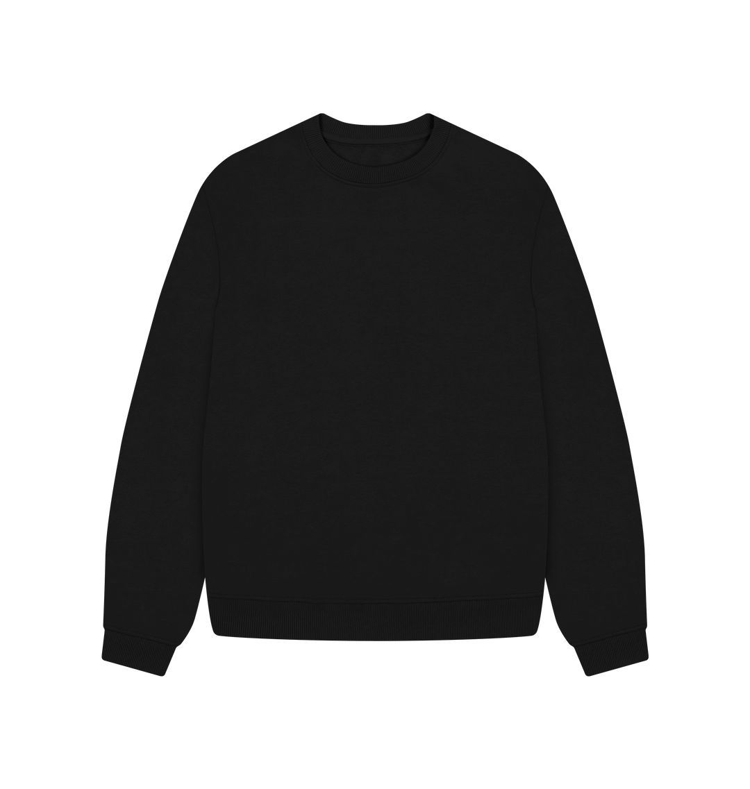 Black Women's organic cotton oversized sweatshirt