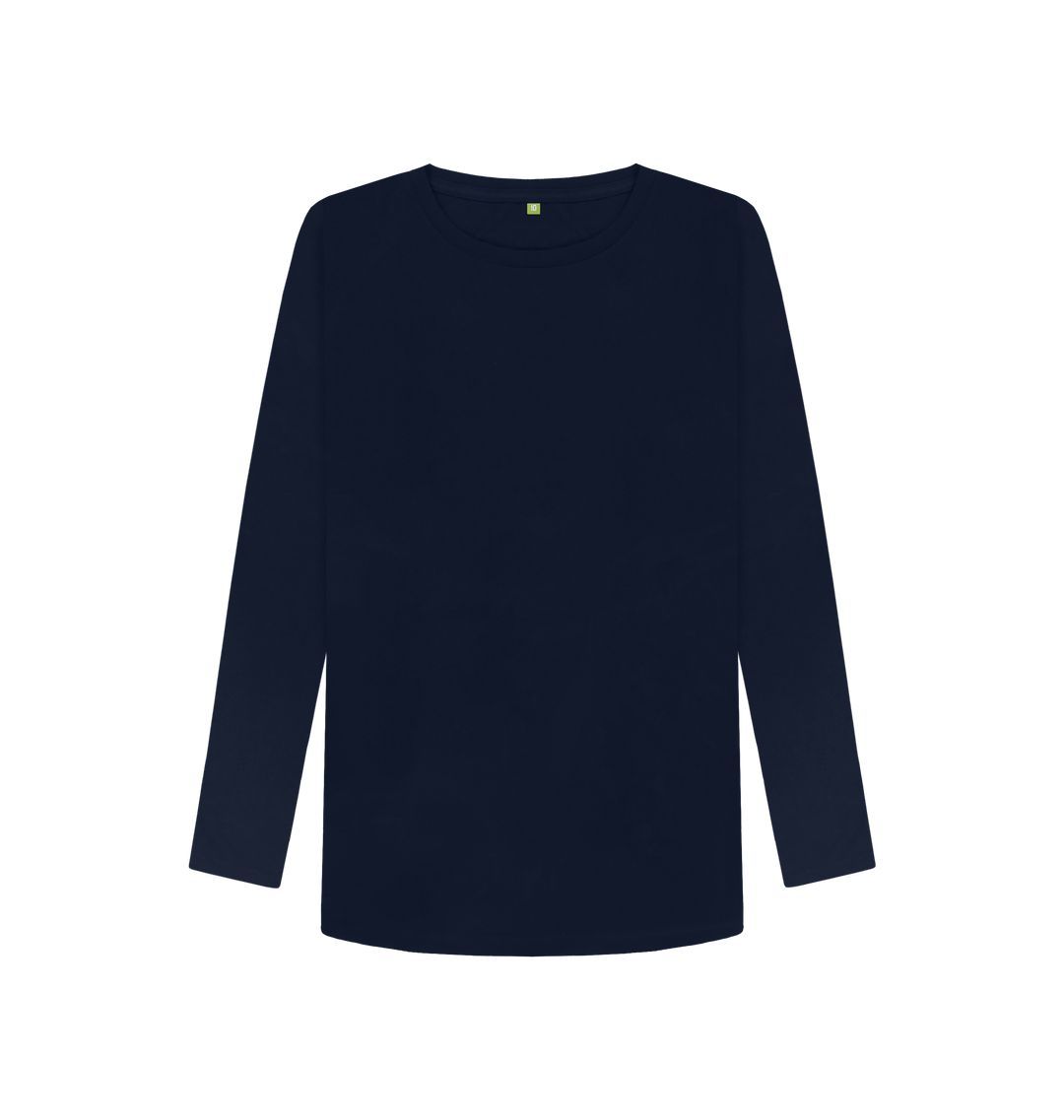 Navy Blue Women's organic cotton long sleeve t-shirt