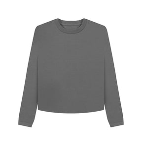 Slate Grey Women's organic cotton boxy jumper