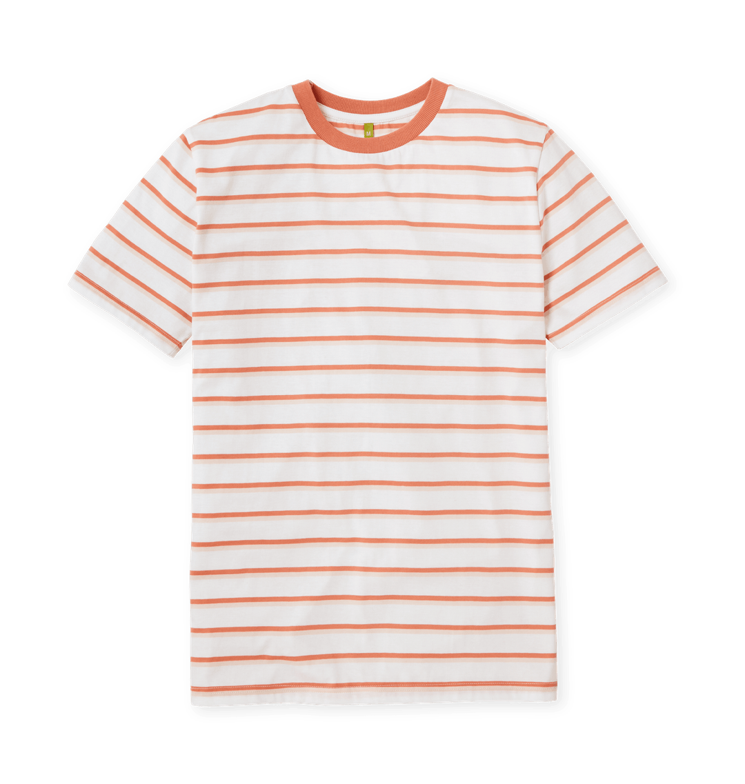 Coral Stripes Printed Premium T-Shirt Front