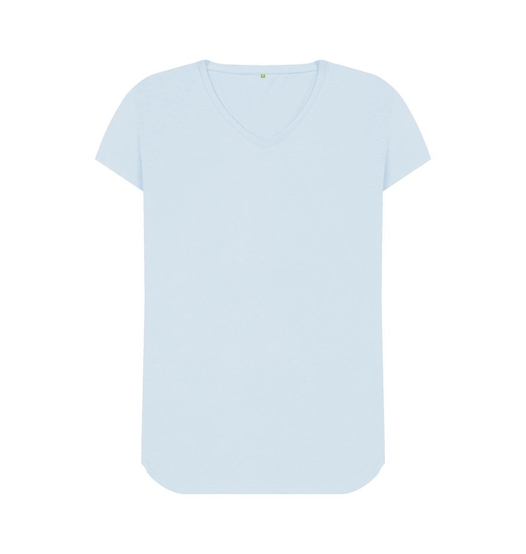 Sky Blue Women's organic cotton v-neck t-shirt