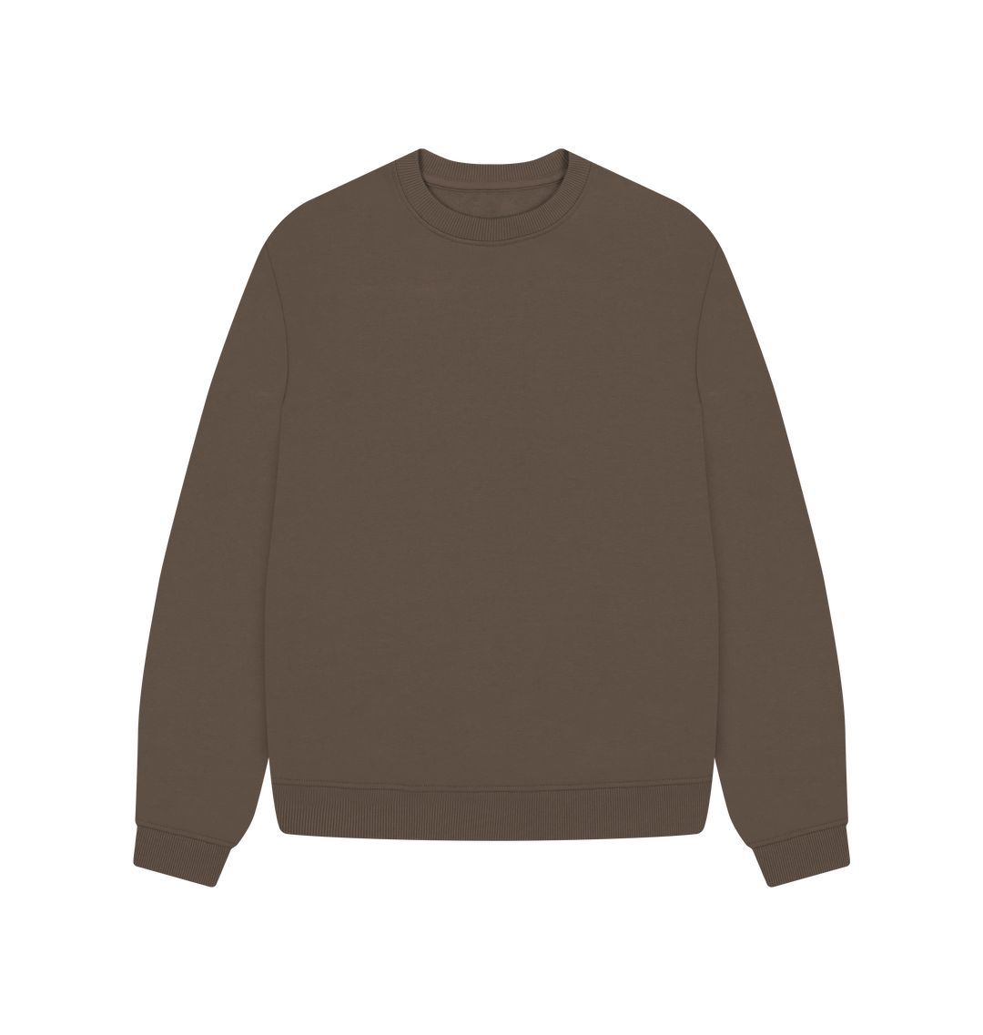 Chocolate Women's organic cotton oversized sweatshirt