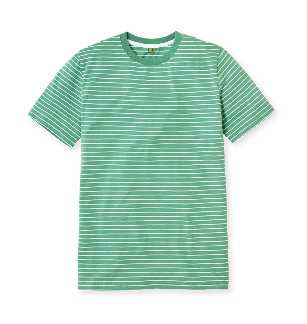 Green Stripes Printed Premium T-Shirt Front