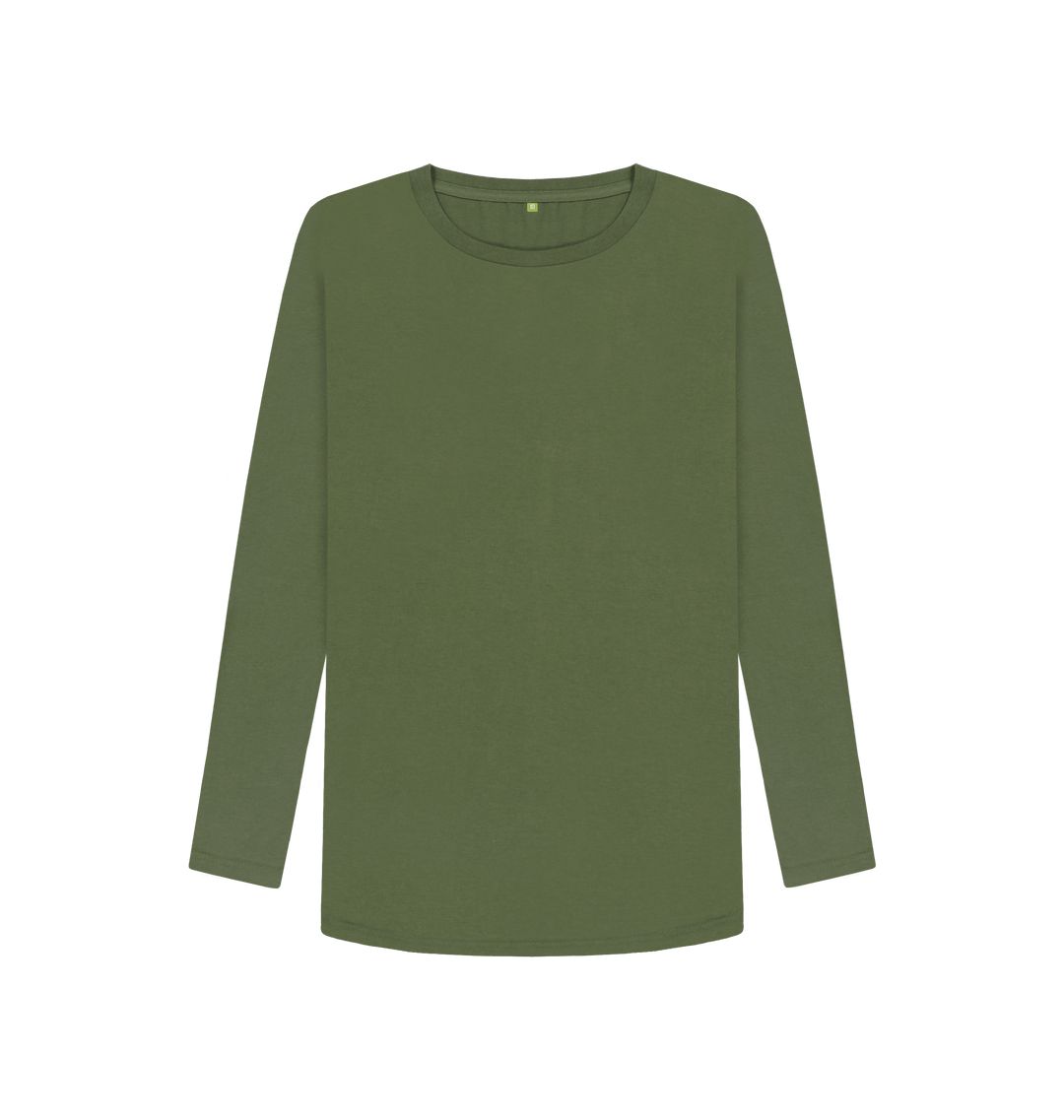 Khaki Women's organic cotton long sleeve t-shirt