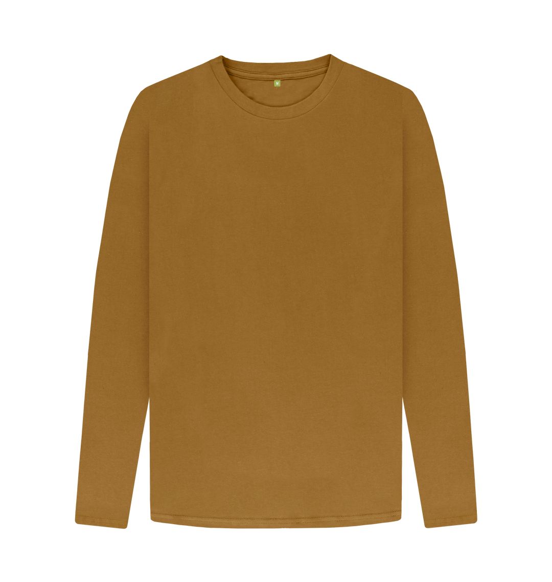 Brown Men's organic cotton long sleeve t-shirt