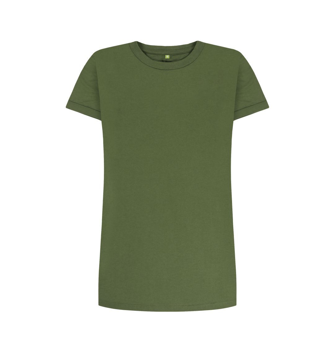 Khaki Women's organic cotton t-shirt dress