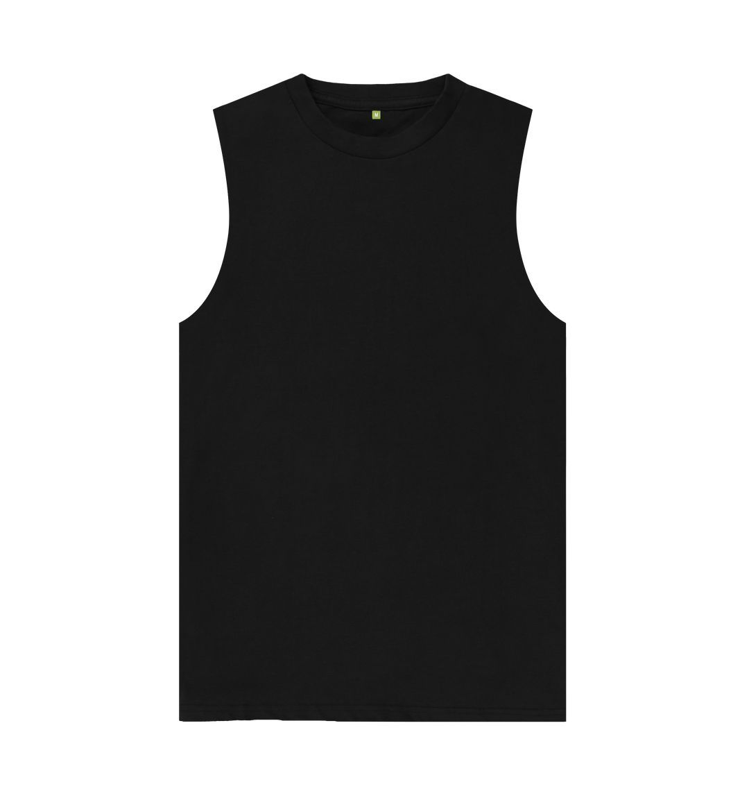 Black Men's organic cotton vest