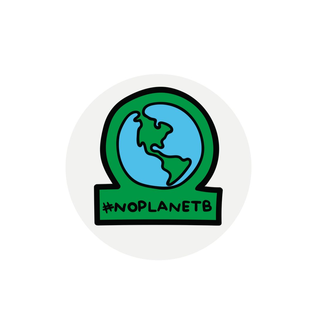 White #NoPlanetB sticker