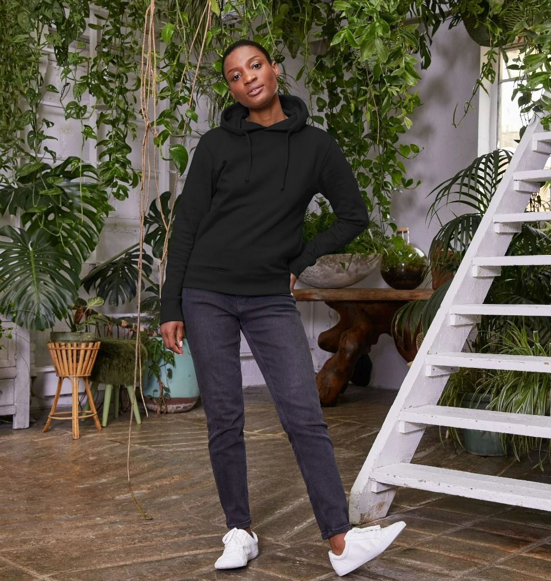 Women's organic cotton pullover hoodie