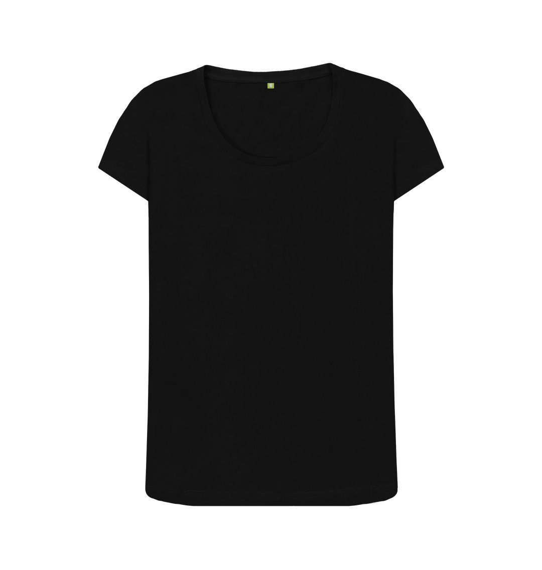 Black Women's organic cotton scoop neck t-shirt