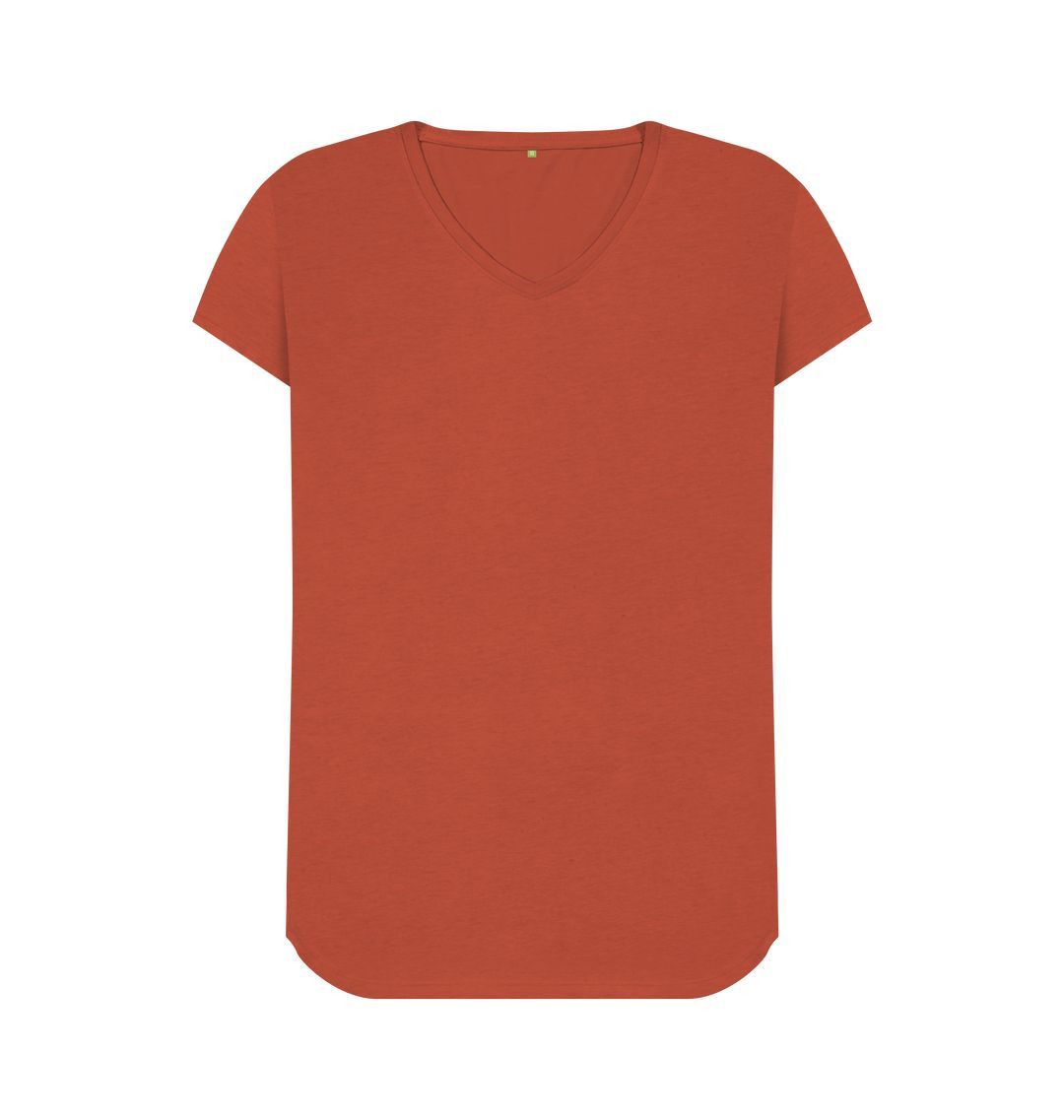 Rust Women's organic cotton v-neck t-shirt