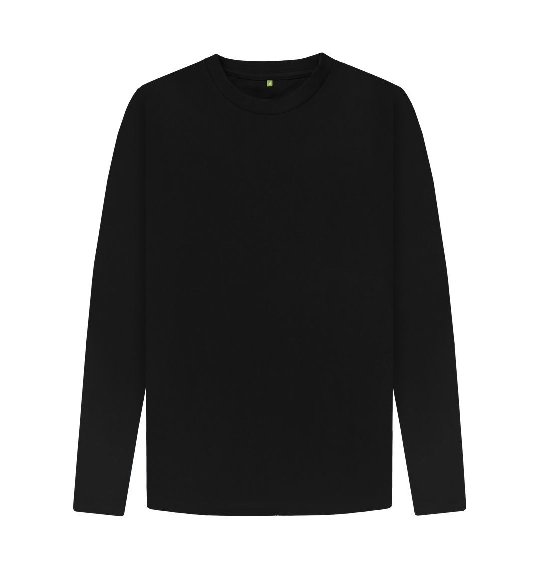 Black Men's organic cotton long sleeve t-shirt