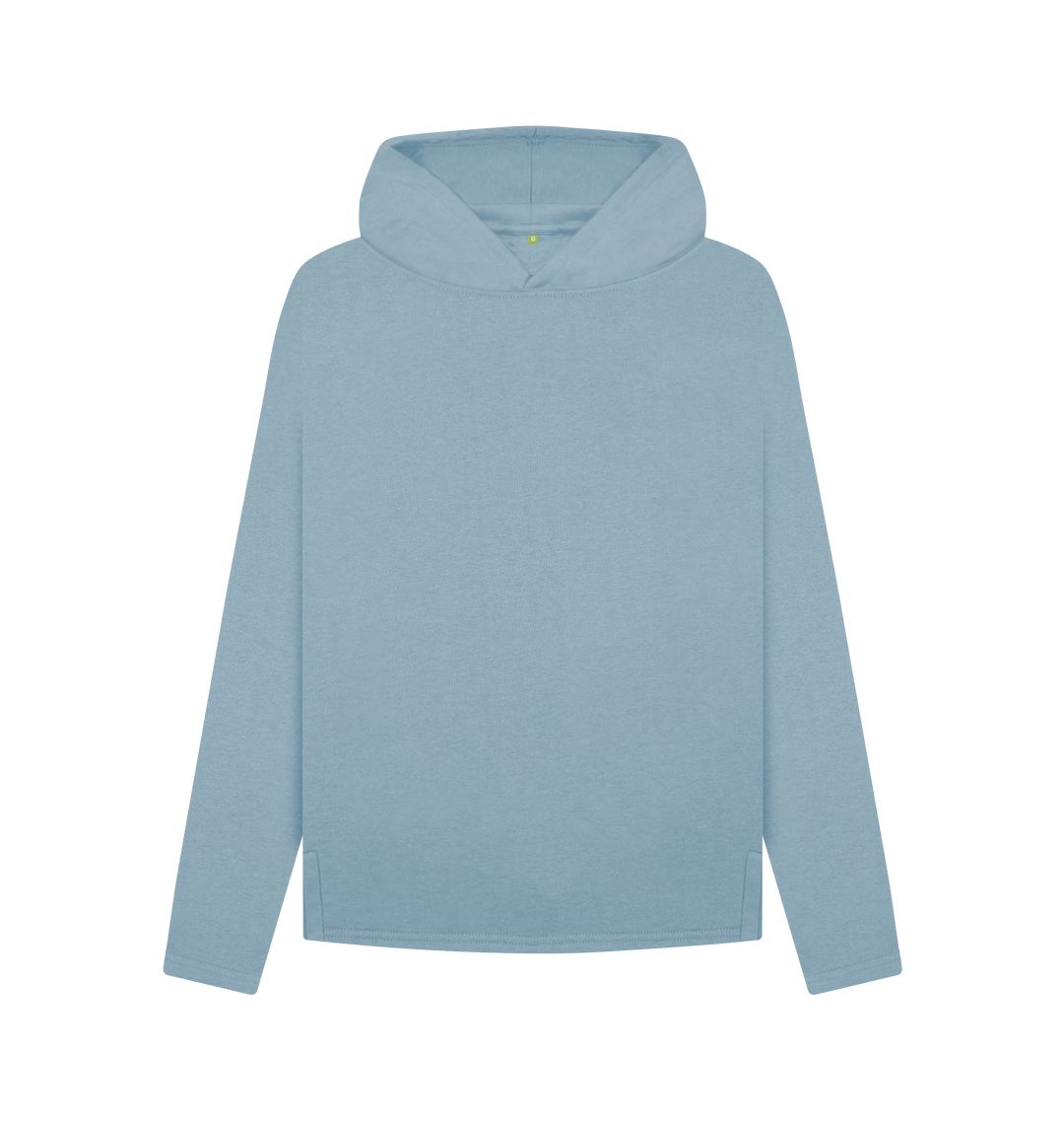 Stone Blue Women's organic cotton relaxed fit hoodie