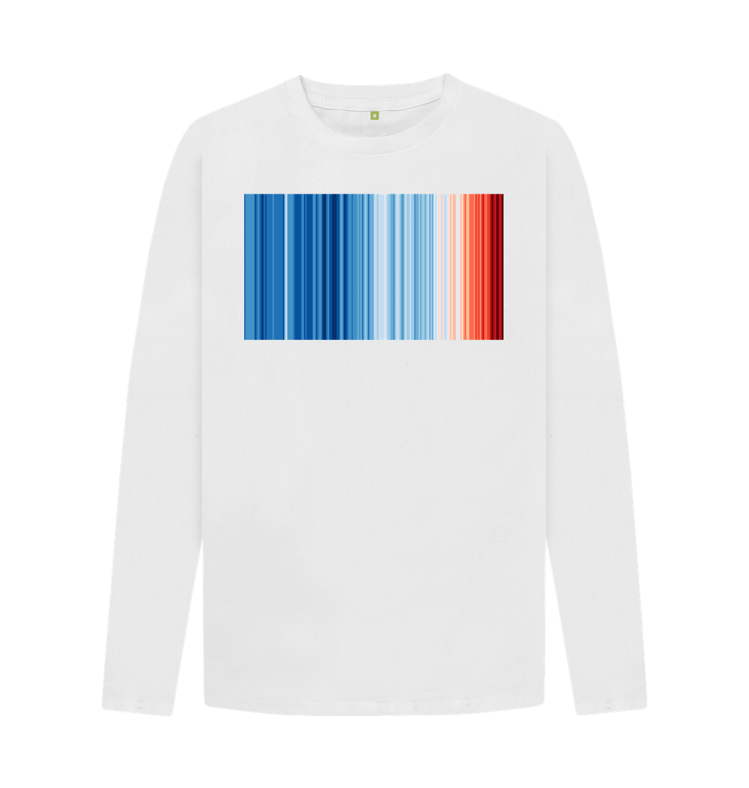 White Men's #ShowYourStripes long sleeve t-shirt