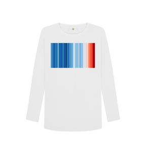 White Printed Long Sleeve T Shirt Front