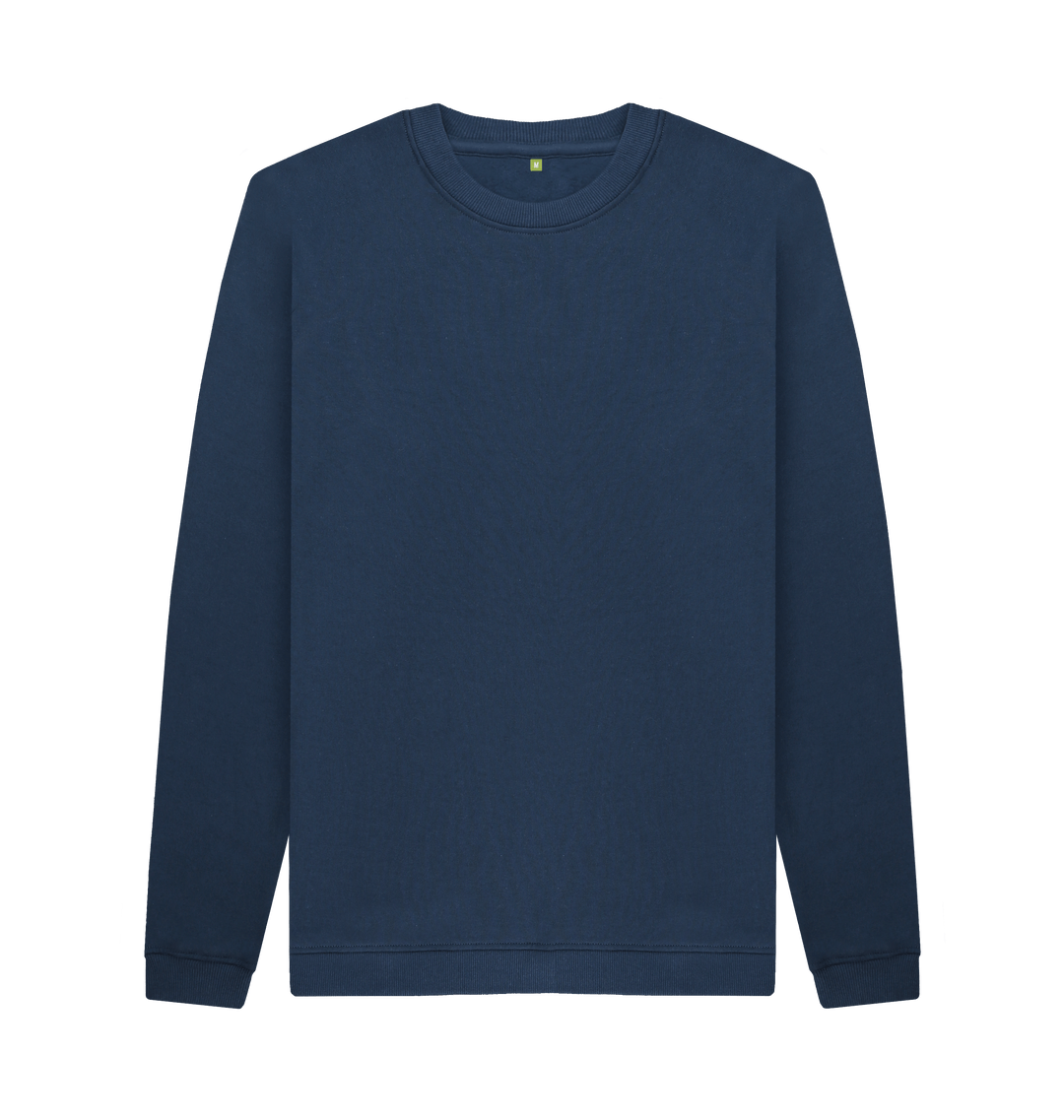 Navy Blue Printed Sweater Front