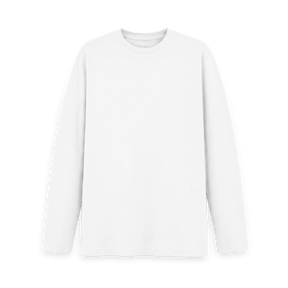 White Printed Long Sleeve T Shirt Front