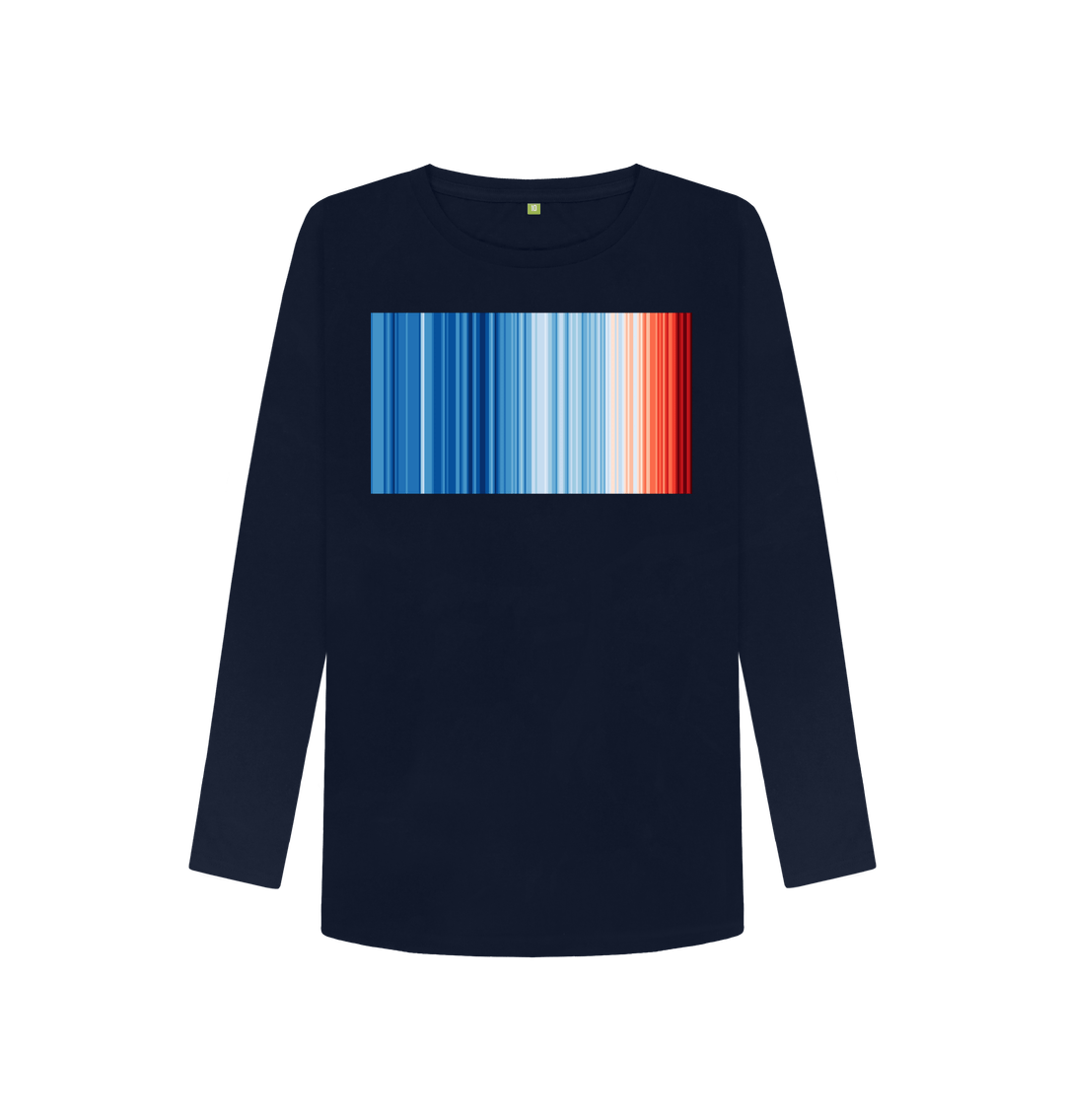 Navy Blue Printed Long Sleeve T Shirt Front