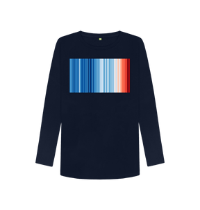 Navy Blue Printed Long Sleeve T Shirt Front