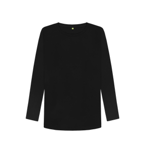 Black Printed Long Sleeve T Shirt Front