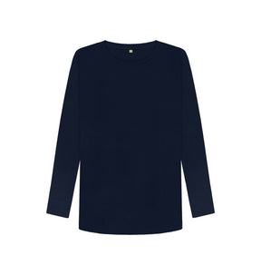 Navy Blue Women's organic cotton long sleeve t-shirt