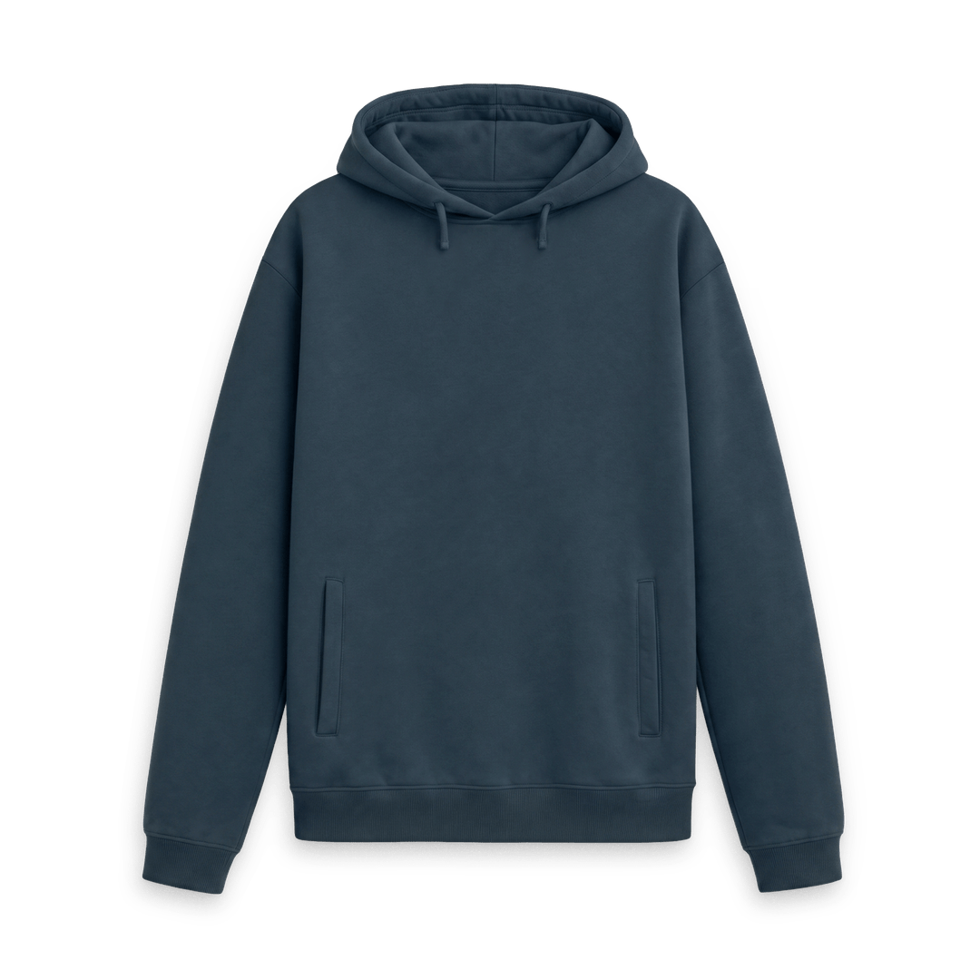 Navy Printed Hoody Front