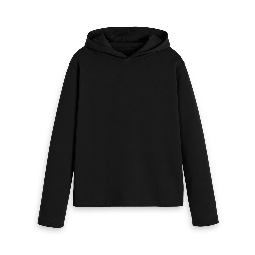 Black Printed Hoody Front