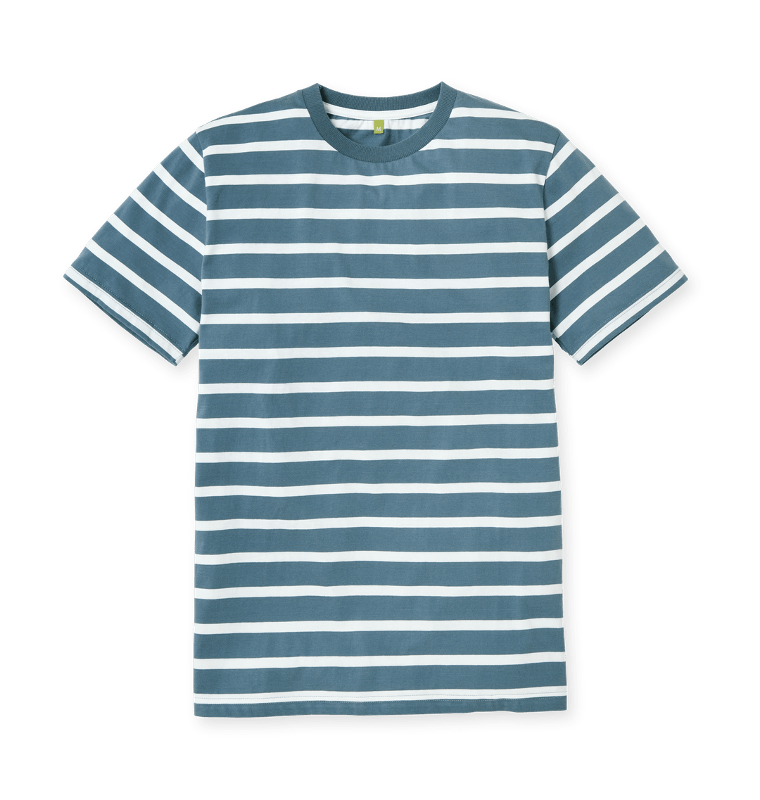 Blue Stripes Printed Premium T-Shirt Front