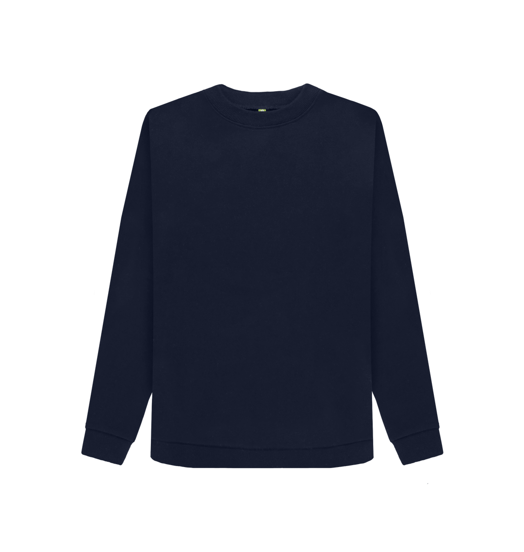 Navy Blue Printed Sweater Front