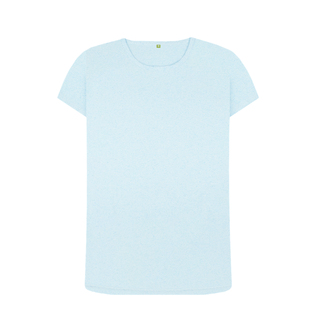 Light Blue Recycled Printed T-Shirt Front
