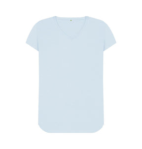 Sky Blue Women's organic cotton v-neck t-shirt
