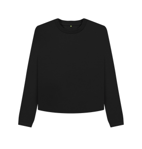 Black Printed Boxy Jumpers Front