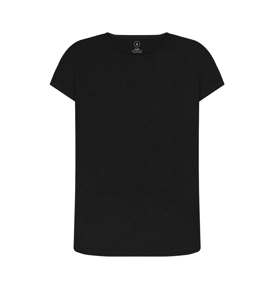 Black Recycled Printed T-Shirt Front