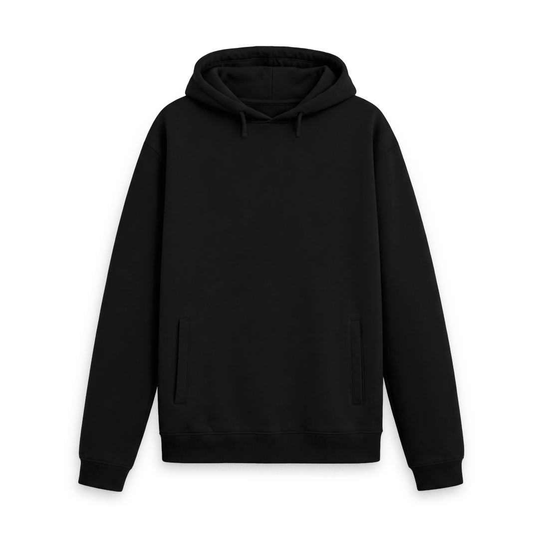 Black Printed Hoody Front