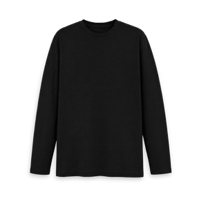 Black Printed Long Sleeve T Shirt Front