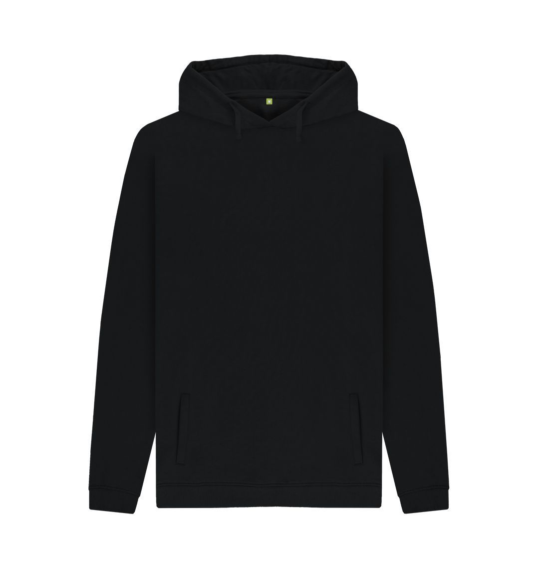 Black men's organic cotton hoodie