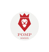 White POMP MMXIX sticker
