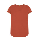 Rust Women's organic cotton v-neck t-shirt