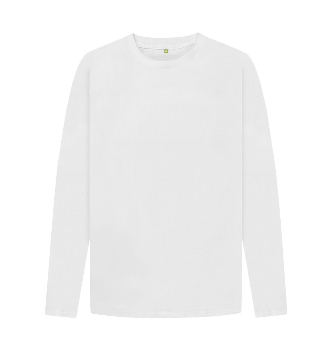 White Men's organic cotton long sleeve t-shirt