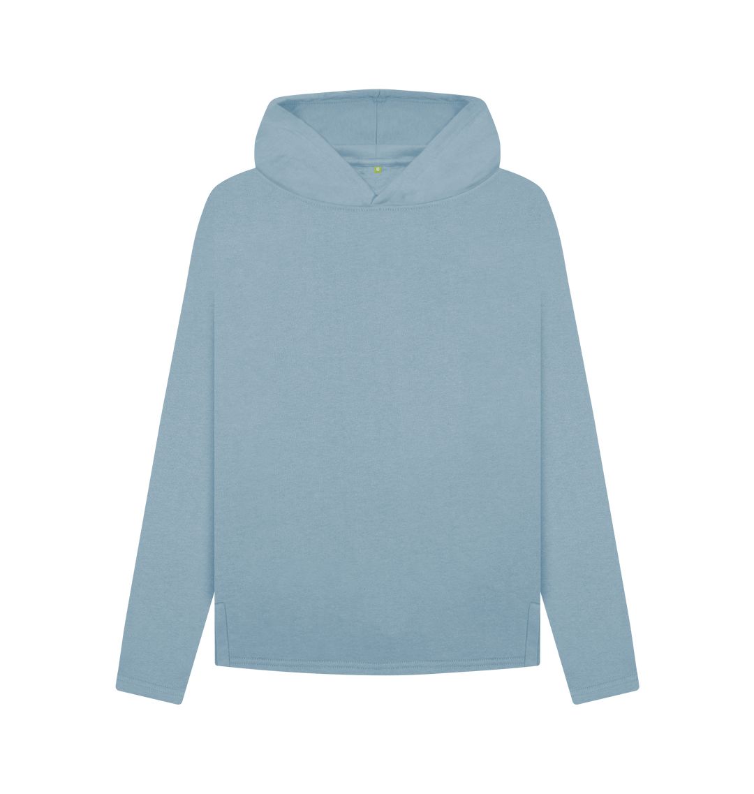 Stone Blue Women's organic cotton relaxed fit hoodie
