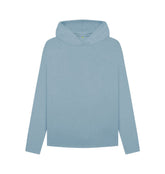 Stone Blue Women's organic cotton relaxed fit hoodie